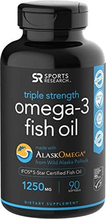 Sports Research Triple Strength Omega-3 Fish Oil 90 softgels