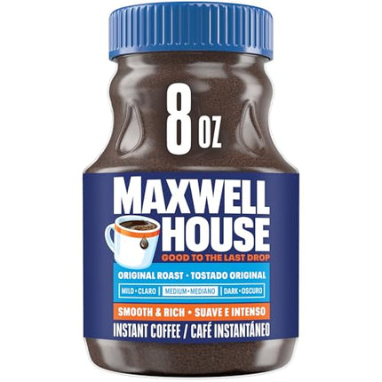 Amazon.com : Maxwell House Original Roast Instant Coffee, 8 oz Jar : Coffee Substitutes : Grocery &amp; Gourmet Food