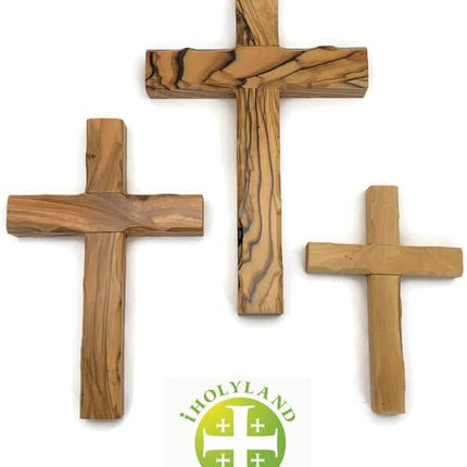 Olive Wood Wall Cross from Bethlehem, Wall Hanging Wooden Crosses for Wall , Confirmation Cross Gift , Baptism Gifts , Holy Wall cross, Religious décor Cross (One Small Cross 4.75" x 3.4")