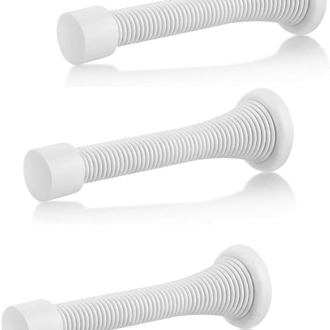 White Spring Wall Door Stopper, 3-Pack