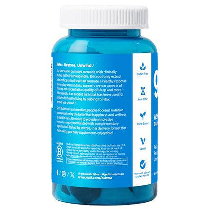 Goli Ashwagandha & Vitamin D KSM-66 gummies close-up showing gummy texture and color