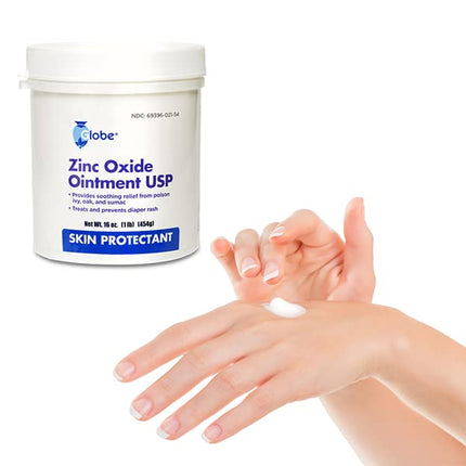 Zinc Oxide Ointment 20%, Skin Protectant Barrier, 16 oz Jar