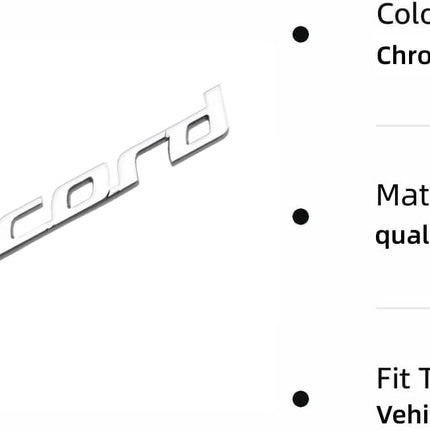 3D Emblem Replacement for Accord Parts Car Trunk Rear Door Badge Decal (B Silver)