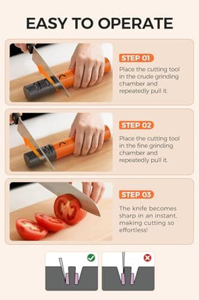 Electric knife sharpener 3-speed settings control buttons