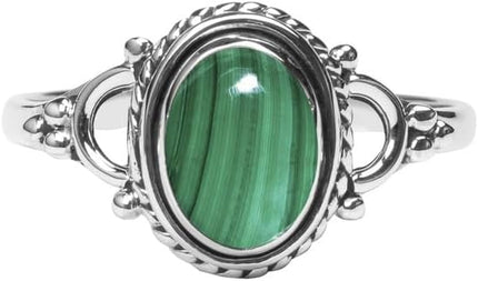 Natural Gemstone Stone Rings- 925 Sterling Silver Ring For Womens and Girls Christmas Gift