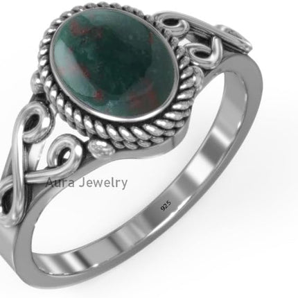 Solid 925 Sterling Silver Ring For Womens Natural Gemstone Ring Sterling Silver Wedding Ring Oval Gemstone Ring