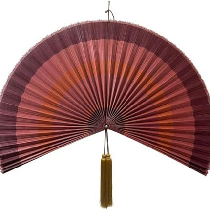 ChumDecor Fan Wall Decor,Large Bamboo Fan Wall Art for Boho Hanging Headboard,Decorative Folding Fans for Over Bed Decorations