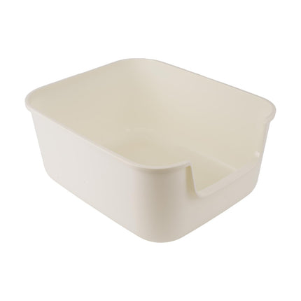 Large Cat Litter Box with High Sides,Cat Boxes for Indoor Cats,Cat Litter Pan for Kitty,Litter Box with Low Entry,Easy to Clean,Anti-Splashing (Grey)