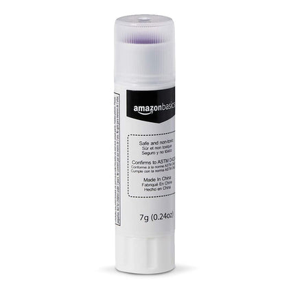 Amazon Basics Purple Washable School Glue Sticks for Classroom Supplies and Crafting, Dries Clear, 0.24-oz Stick, 30-Pack