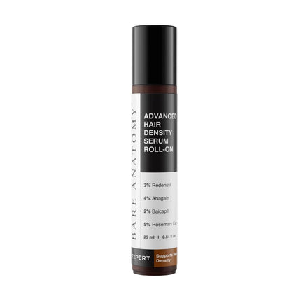 Bare Anatomy Advanced Hair Density Roll-On| 3% Redensyl + 4% Anagain + 2% Baicapil + 5% Rosemary, Rice Water, Biotin & Saw Palmetto| Reduces Hair Fall, Supports Hair Growth for Men & Women | 25ml