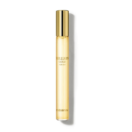 Rabanne Million Gold For Her Eau de Parfum - Long Lasting Designer Perfume for Women with Sparkling Rose, White Flowers & Salty Mineral Musk - Travel Spray Luxury Fragrance, 0.34 oz