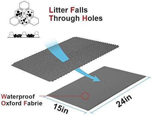 Cat Litter Mat Double Layer Waterproof Urine Proof Trapping Mat 1 Pack (Gray, 24x15 Inch (Pack of 1)) - photo 2