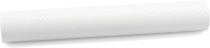 24"x60" (2FTx5FT) White 3D Carbon Fiber Textured Matte Flat Vinyl Wrap Auto Car Sticker Decal Film Sheet Bubble Free Air Release Technology with Tool Kit