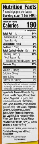 Protein Granola Bars, Blueberry Nut, Chewy Snack Bars, 5 Bars, 7.1 OZ - photo 3