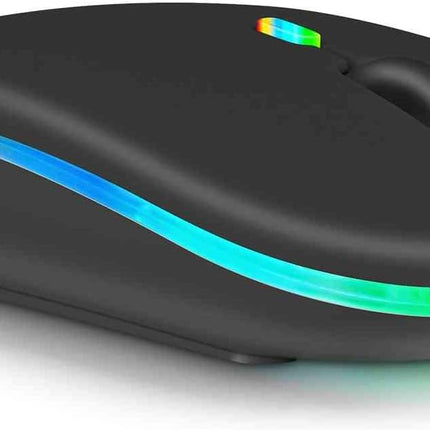 UrbanX 2.4GHz & Bluetooth Mouse Rechargeable Wireless Mouse for Amazon Fire HD 10/ Plus/Max 11 & All Kindle Devices Wireless Mouse for Laptop/PC/Mac/pro/Tablet/Android -RGB LED Onyx Black