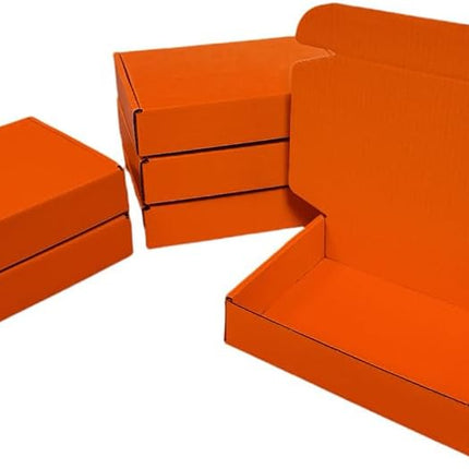 50 Pcs Mini Size Shipping Boxes for Small Business Cardboard Corrugated Mailer Boxes for Shipping Packaging Holidays Craft Gifts Giving Products (Orange Red)