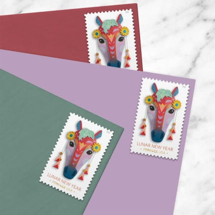 Lunar New Year: Year of The Horse 2026 (Sheet of 20) First-Class Mail Forever Postage Stamps