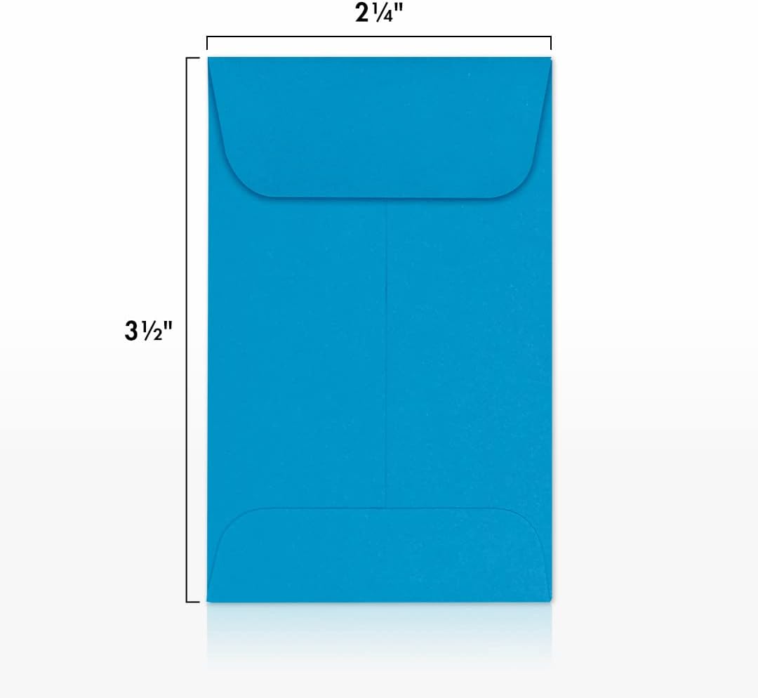 #1 Coin Envelopes, 50 Count, 2 1/4 x 3 1/2 Inches, 80 lb Paper, Pool Blue - photo 3