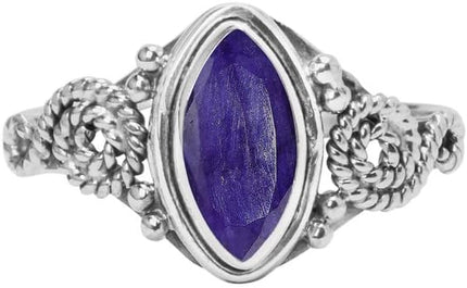 Gemstone Ring, 925 Sterling Silver Statement Ring For Women Girls Christmas Gifts Size US Handmade Jewelry