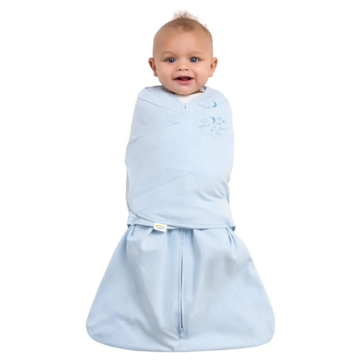 100% Cotton Swaddle, 3-Way Adjustable Wearable Blanket, TOG 1.5, Baby Blue, Newborn 0-3 Months - photo 2