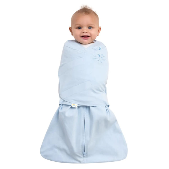 100% Cotton Swaddle, 3-Way Adjustable Wearable Blanket, TOG 1.5, Baby Blue, Newborn, 0-3 Months