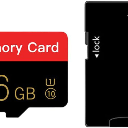 Micro Memory Card 16GB with Adapter, C10/U1/UHS-I/A1 TransFlash Card, TF Card for Camera, Smartphone, Tablet, Drone (Red 16GB)