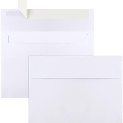 50 Packs 5x7 Envelopes, White A7 5x7 Envelopes for Invitations, Printable, Self Seal for Weddings, Photos, Postcards, Greeting Cards, Mailing