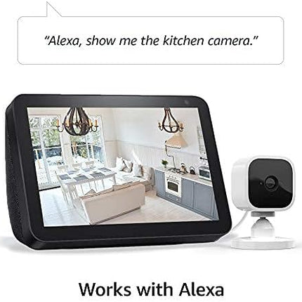 Blink Mini - Compact indoor plug-in smart security camera, 1080p HD video, night vision, motion detection, two-way audio, easy set up, Works with Alexa – 1 camera (White)