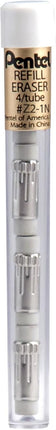 Pentel Mechanical Pencil Eraser Refills, 20 Erasers - 5 Tubes Per Pack, 4 Erasers Per Tube
