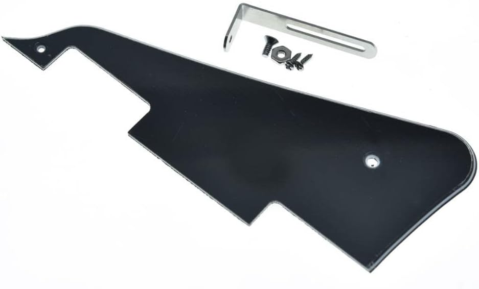 Black 3 Ply LP Guitar Pickguard with Chrome Bracket and Steel Screws for USA Les Paul - photo 4