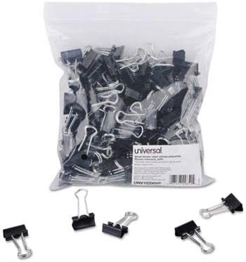 Amazon Basics Sturdy Binder Clips, Office Supplies, Small 0.75 in, Document Organizing, School Supplies, Black, 144 Count