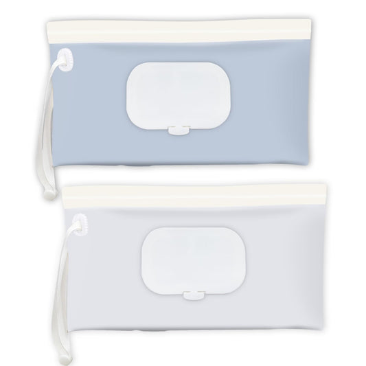 Baby Wipes Holder 2 Pack, Blue & Beige
