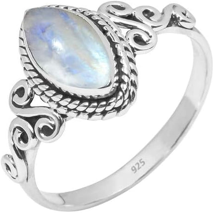 Gemstone Ring 925 Sterling Silver Statement Ring For Women and Girls Handmade Rings Natural Gemstone Ring Promise Ring For Christmas Gift For Her
