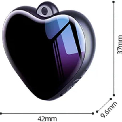 Heart Pendant Voice Recorder – 35h Hd Noise Reduction Dictation Device with 2100min Storage, One-Touch Mini Hidden Recording, Noise Reduction, Lanyard Hole, for Lectures Meetings Interviews (4GB)