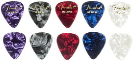 Classic Celluloid Guitar Picks 351 Shape, Guitar Accessories, Confetti, Medium, 12-Pack