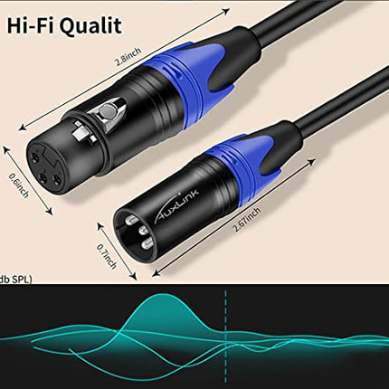 XLR Cable, XLR Microphone Cable Male to Female 25ft 2 Pack