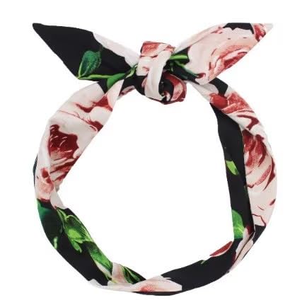 Extra Long Wide Vintage Style Handmade Cotton Wired Headband