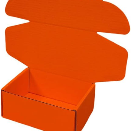50 Pcs 5.1 x 3.1 x 1.6 Inches Mini Size Corrugated Cardboard Gift Boxes Recyclable Shipping Boxes for Mailing & Holidays, Wedding, Birthday, Gifts Packaging (Orange Red)
