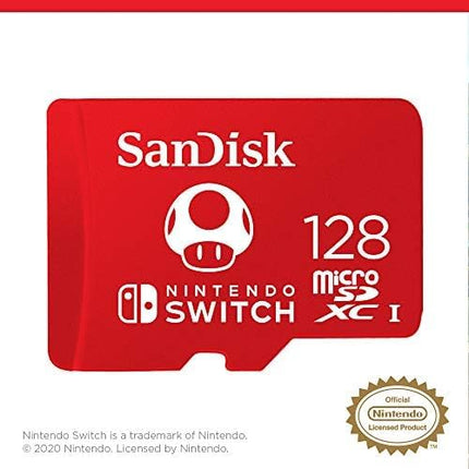 SANDISK 128GB microSDXC Card Licensed for Nintendo-Switch - Made for Nintendo-Switch, OLED, and Lite - SDSQXAO-128G-GNCZN