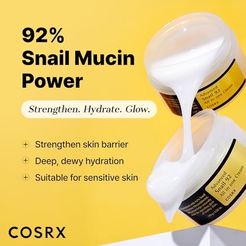 COSRX Snail Mucin 92% Face Moisturizer, 3.52 oz — K-Beauty Gel Cream