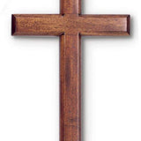 Unp Wall Cross 4" x 8" Mahogany Dark Wood Polybagged Pre-drilled Hole