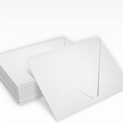 LUXPaper A2 Contour Flap Invitation Envelopes | 4 3/8" x 5 3/4" | White | 80lb. Text | 100% Recycled | 50 Qty