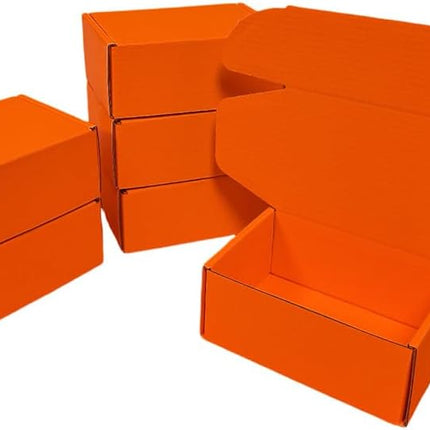 50 Pcs 5.1 x 3.1 x 1.6 Inches Mini Size Corrugated Cardboard Gift Boxes Recyclable Shipping Boxes for Mailing & Holidays, Wedding, Birthday, Gifts Packaging (Orange Red)