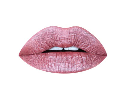 Aromi Dusty Rose Metallic Liquid Lipstick, Rosy Pink Nude Lip Color, Shimmery Finish, Waterproof, Long Lasting, Vegan, Cruelty-Free, Handmade (Pixie Dust)