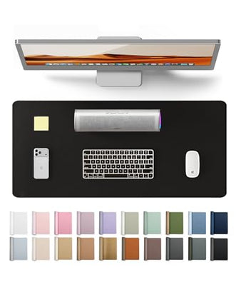 Amazon.com : YSAGi Leather Office Desk Pad Protector, Large Mouse Pad, Non-Slip, PU Leather, Laptop Desk Blotter, Waterproof Writing Pad for Office and Home, Black, 23.6" x 13.8" : Office Products