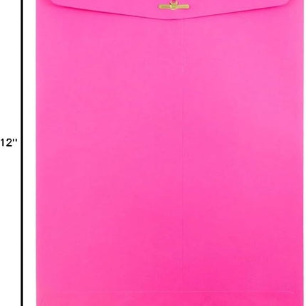 JAM PAPER 9 x 12 Colored Envelopes with Clasp Closure - Ultra Fuchsia Hot Pink - 25/Pack