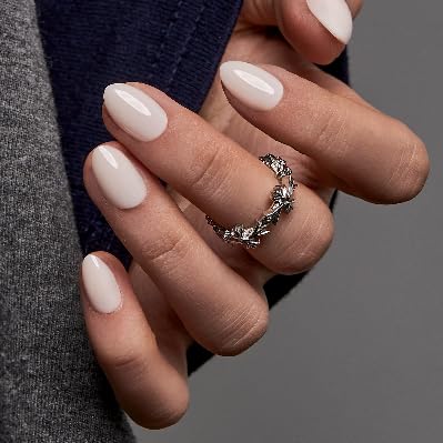Extra Short Almond Press On Nails, Blush Veil Nude Pink, Soft Gel