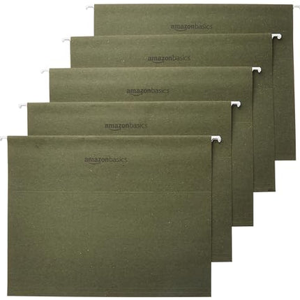 Amazon.com : Amazon Basics Hanging Organizer File Folders for Efficient Filing, Sturdy, Adjustable Tabs, Letter Size, Pack of 25, Green : Office Products