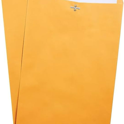 Staples 12 x 15.5 Clasp & Moistenable Glue Kraft Catalog Envelopes, Brown, Heavy‑Duty Mailing Envelopes for Documents, 100/Box