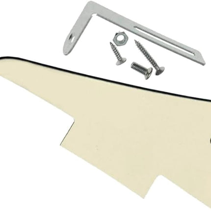 KAISH Aged White 3 Ply LP Guitar Pickguard with Chrome Bracket for Epiphone Les Paul